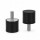Gummipuffer Typ D Ø20x23 M6x18 NK 55°Shore Stahl verzinkt