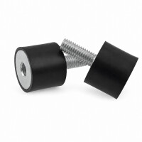 Gummipuffer Typ B Ø100x55 M16x45/16 NK 55°Shore Stahl verzinkt