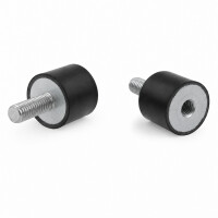 Gummipuffer Typ B Ø125x75 M16x45/16 NK 75°Shore Stahl verzinkt