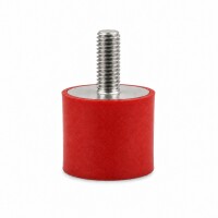 Silikon-Edelstahl-Puffer Typ D Ø30x20 M8x20 55°Shore (rot) Edelstahl A4