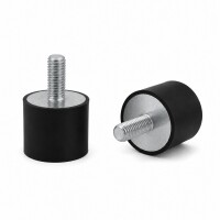 Gummipuffer Typ D Ø40x15 M8x23 NK 55°Shore Stahl verzinkt