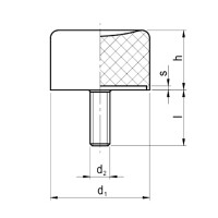 Gummipuffer Typ DS Ø20 x 23,5 M6 x 18 NK 55° Shore Stahl verzinkt