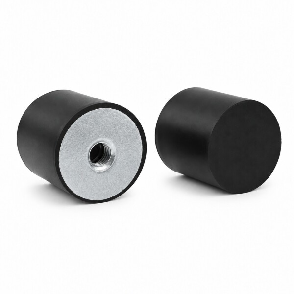 Gummipuffer Typ E Ø30x30 M8x8 NK 45°Shore Stahl verzinkt