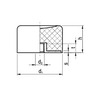 Gummipuffer Typ ES Ø25 x 18,5 M6 x 6 NK 55° Shore Stahl verzinkt