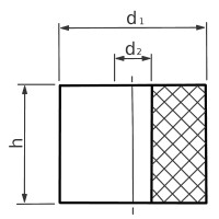 Hohlpuffer Typ HP-1 Ø100/21x30 NR 55°Shore