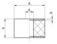 Hohlpuffer Typ HP-3 mit beidseitiger Metallscheibe Ø25/10,5x15 NK 55°Shore Stahl verzinkt