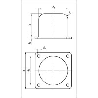Gummipuffer Typ KRA-Q Ø100x80 mit Grundplatte 125x125mm NK 55° Shore Stahl verzinkt