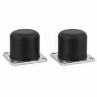Gummipuffer Typ KRA-Q Ø80x63 mit Grundplatte 100x100mm NK 55° Shore Stahl verzinkt