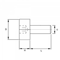 ISK-Anschlagschraube 8.8 Stahl verzinkt M8 x 40 EPDM 80°Shore