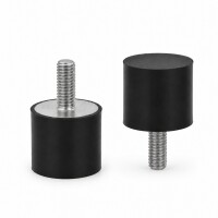 Gummipuffer Typ D Ø25x30 M4x25 NK 55°Shore Stahl verzinkt