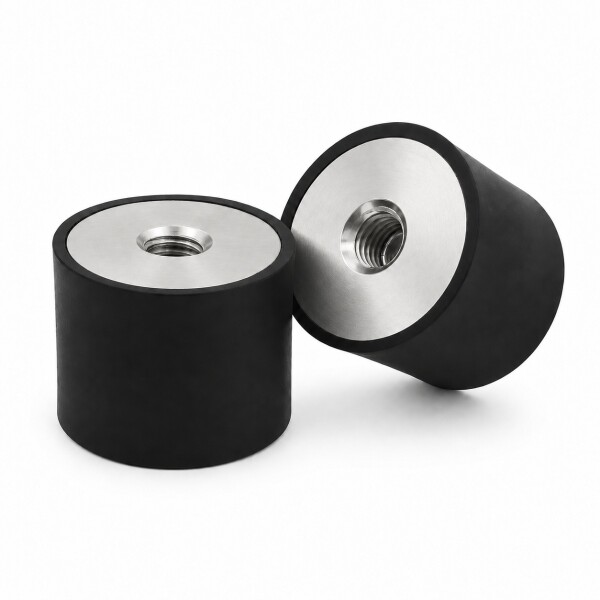 Gummipuffer Typ C Ø100x40 M16x16 NK 55°Shore Edelstahl A4
