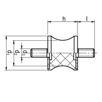 Gummipuffer Typ TA Ø20 x 30 M6 x 18 NK 55° Shore Stahl verzinkt