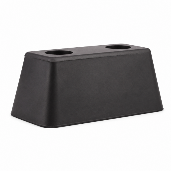 Angeschrägte Anschlagpuffer mit zwei Löchern 243x82x93mm SBR 80°Shore