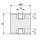 Silikon-Edelstahl-Puffer Typ C Ø20x25 M6x6 55°Shore (rot) Edelstahl A4