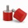 Silikon-Edelstahl-Puffer Typ D Ø30x15 M8x20 55°Shore (rot) Edelstahl A4