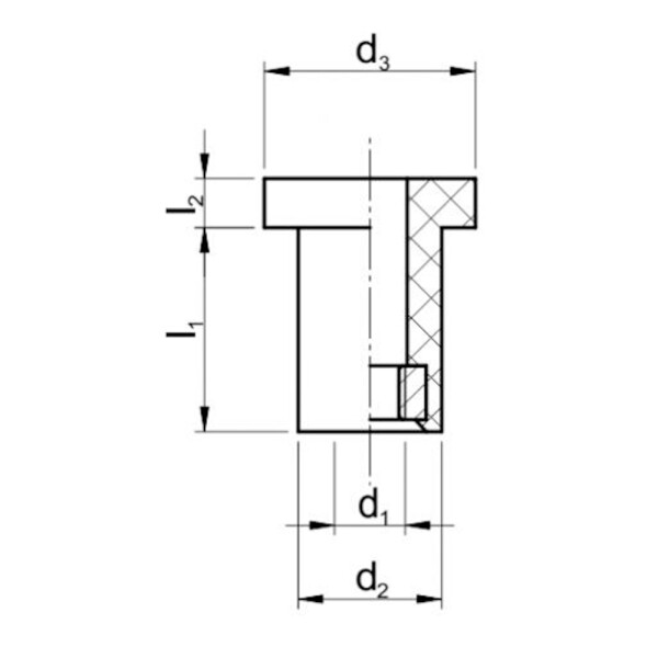Verbindungselemente mit Gewinde M6 NK 55°Shore Stahl verzinkt 