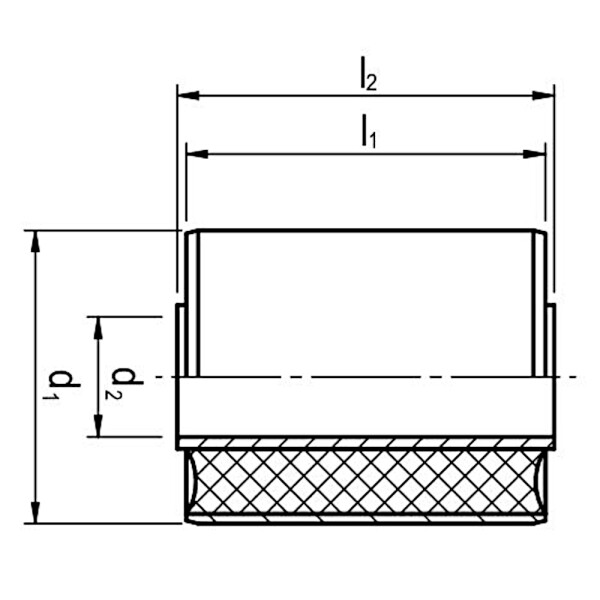 Sonder-Silentbuchse Ø20/40/Ø79  x 85/64mm NK 60°Shore Stahl