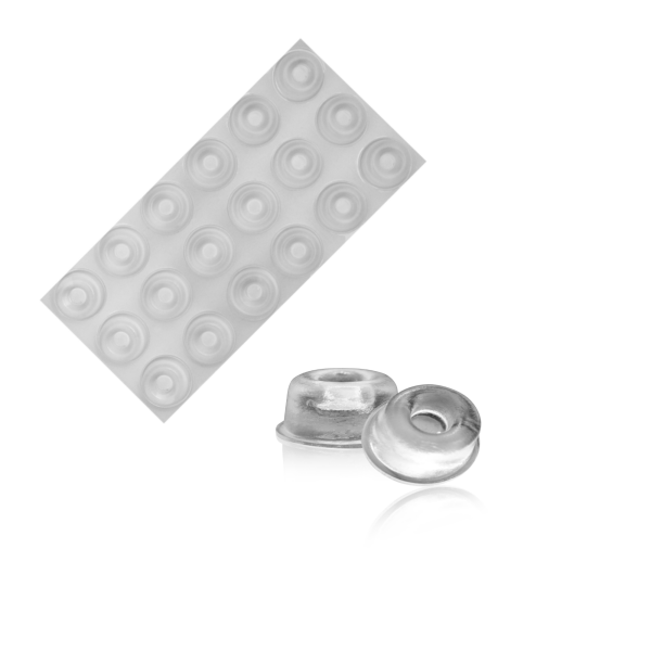 Flache Elastikpuffer Ø22,3x10,1 auf Platten á 18 Stück PU