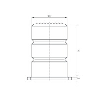 Zellpuffer Typ ZP-QP Ø80x80 mit Kunststoffgrundplatte 110x110 PU (weiß)