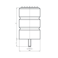 Zellpuffer Typ ZP-D Ø100x150 M12x35 PU (weiß) Stahl verzinkt