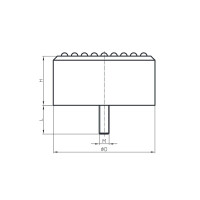 Zellpuffer Typ ZP-D Ø315x160 M24x80 PU (weiß) Stahl verzinkt