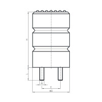 Zellpuffer Typ ZP-DD Ø200x300 2xBolzen M12x35 PU (weiß) Stahl verzinkt